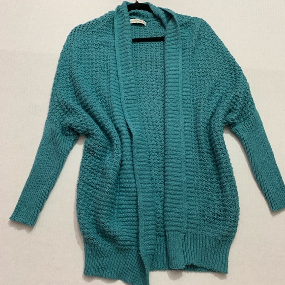 Abercrombie & Fitch Sweaters - Abercrombie Teal Open Knit Open Front Cardigan